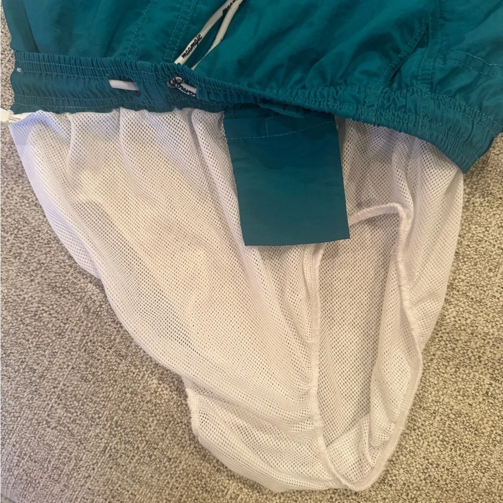 Maamgic Men’s Swim Shirts Swimwear Trunks Mesh Lining Quick Dry Turquoise Sz M